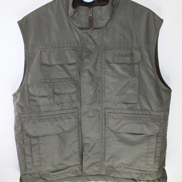 Timberland Jackets & Coats Vtg Timberland Weathergear Mens M Green Full Zip Vest Jacket Coat